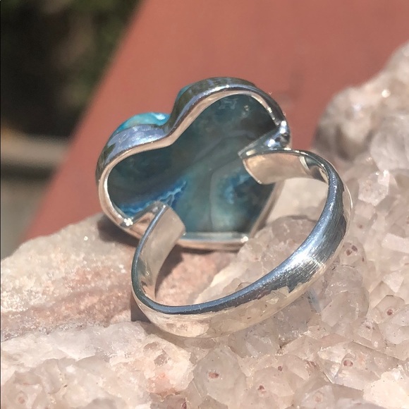 BOUTIQUE LACE AGATE 925 STERLING SILVER RING, 8.5 - Picture 5 of 8